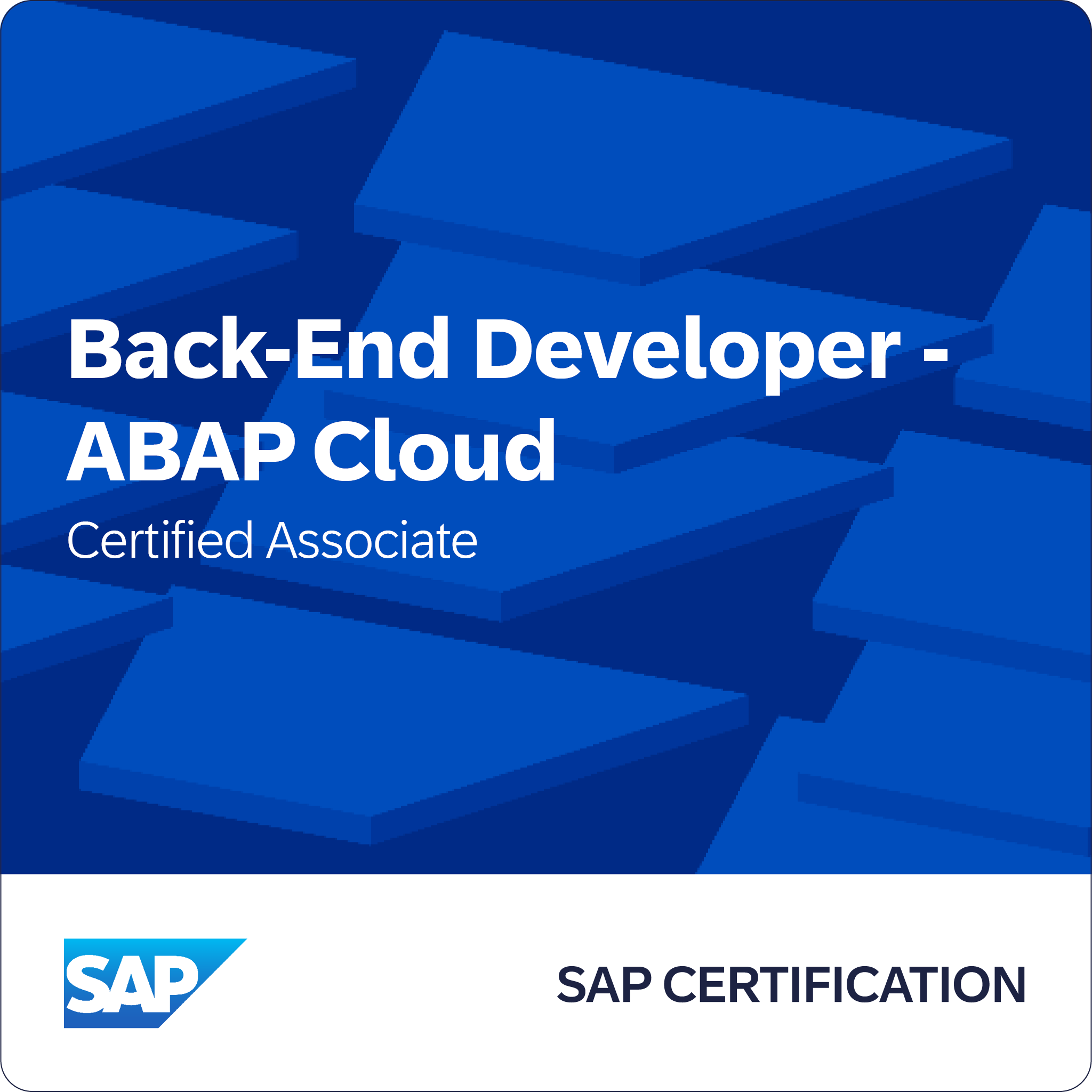 SAP Backend ABAP Cloud certification completion badge