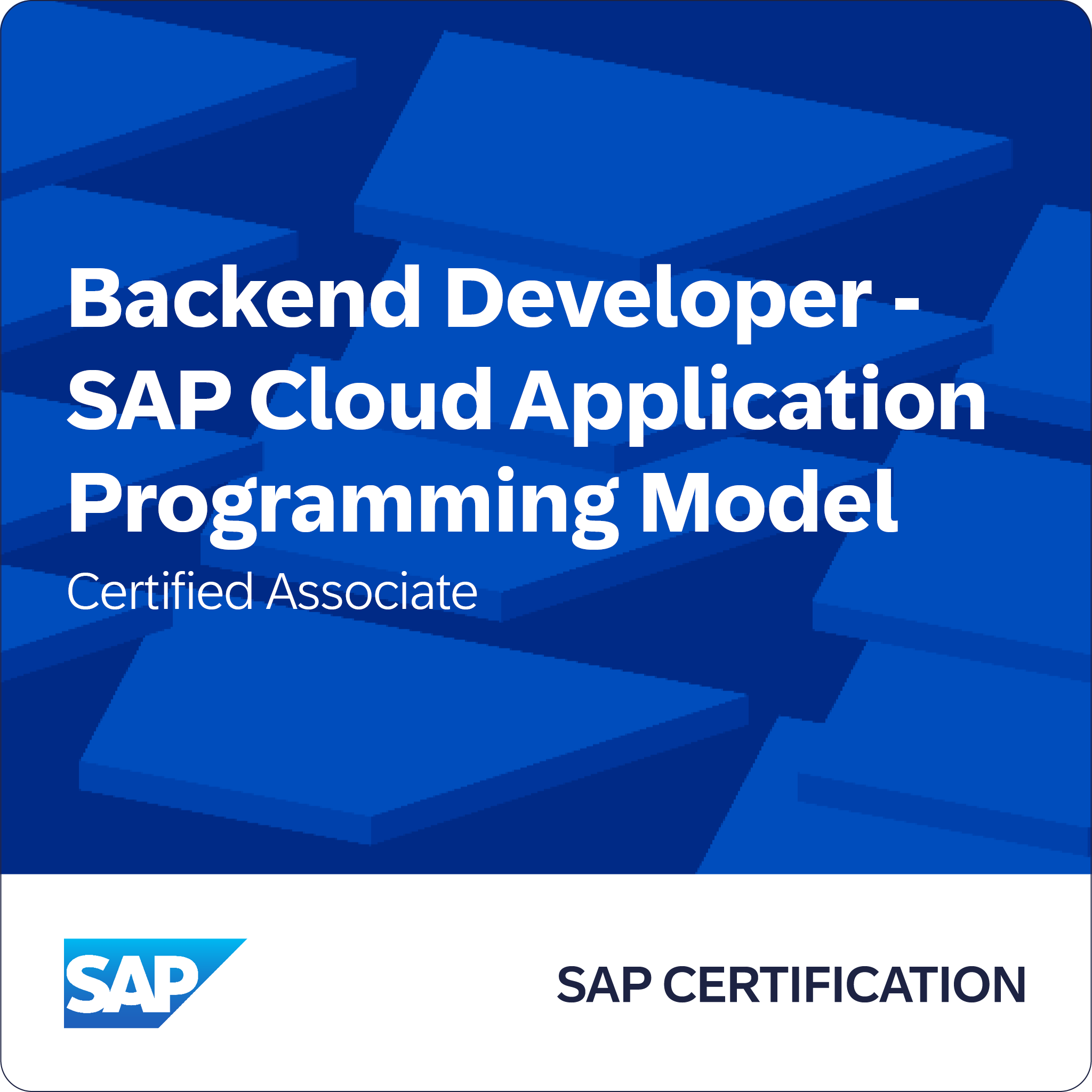 SAP Cloud Application Programming Model certification completion badge